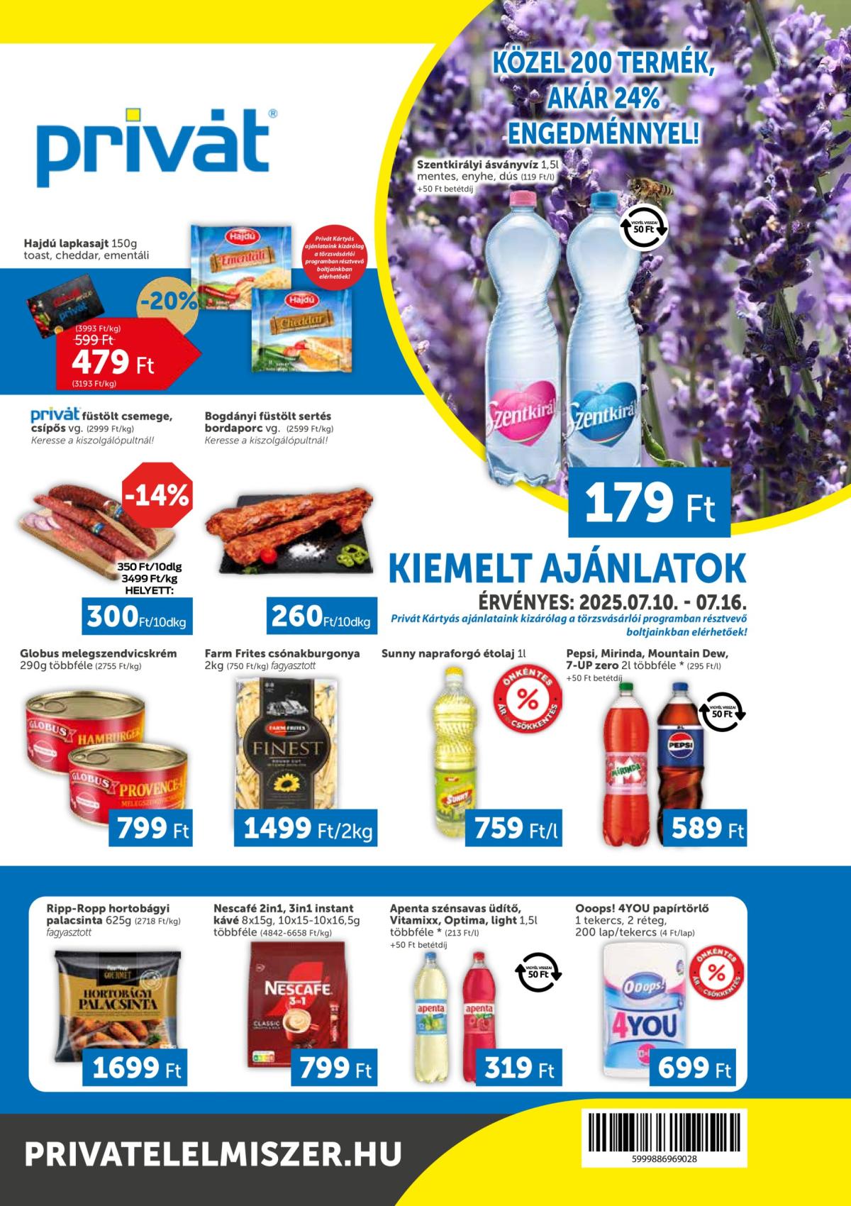 Privát akciós újság, érvényes 07.10. - 07.16.