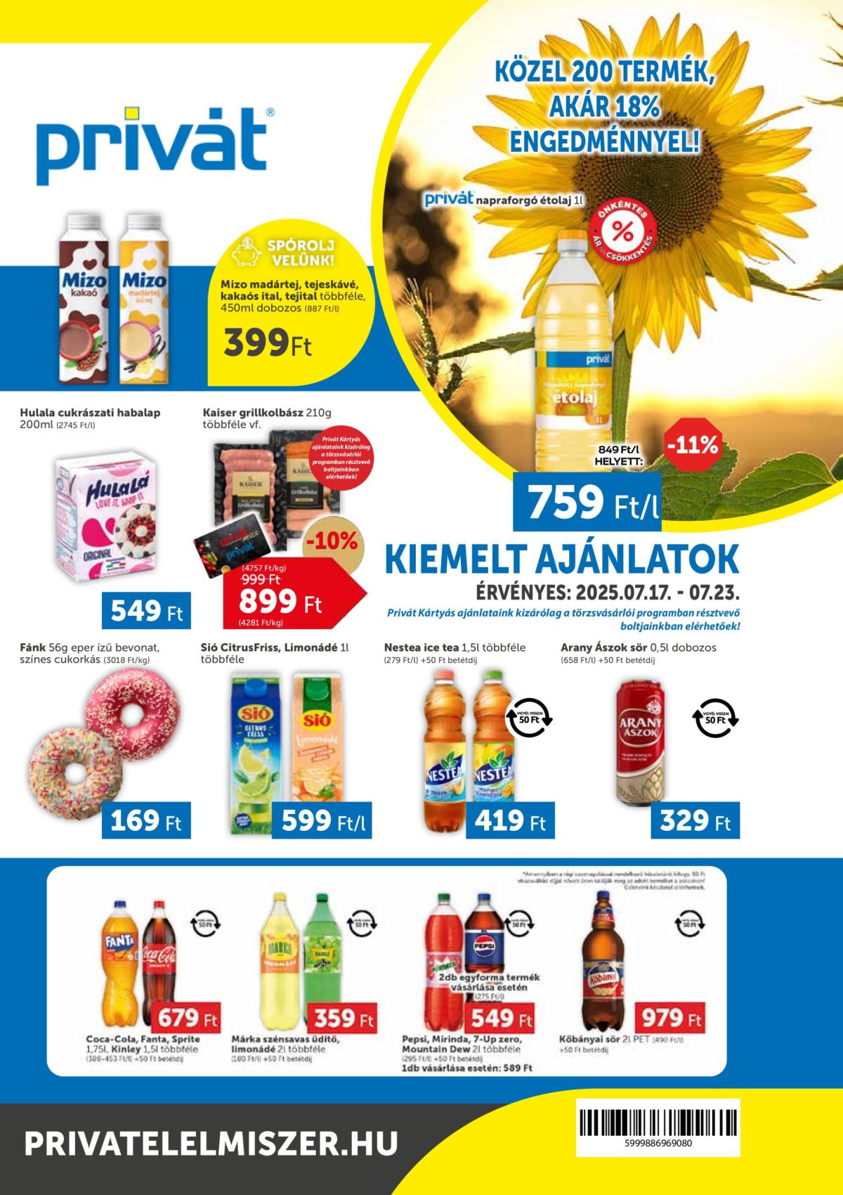 Privát akciós újság, érvényes 07.17. - 07.23.