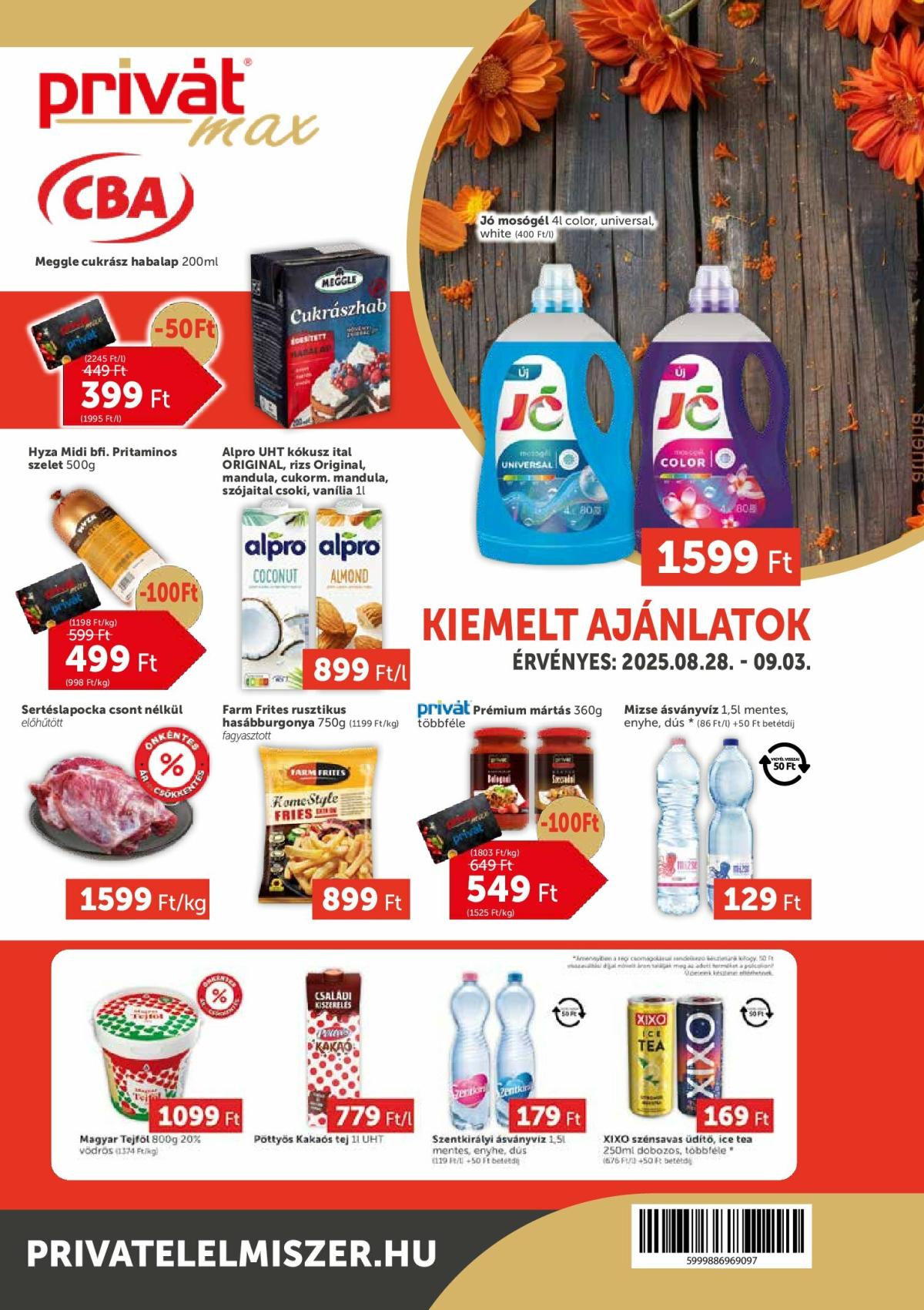 Privát Max akciós újság, érvényes 08.28. - 09.03.