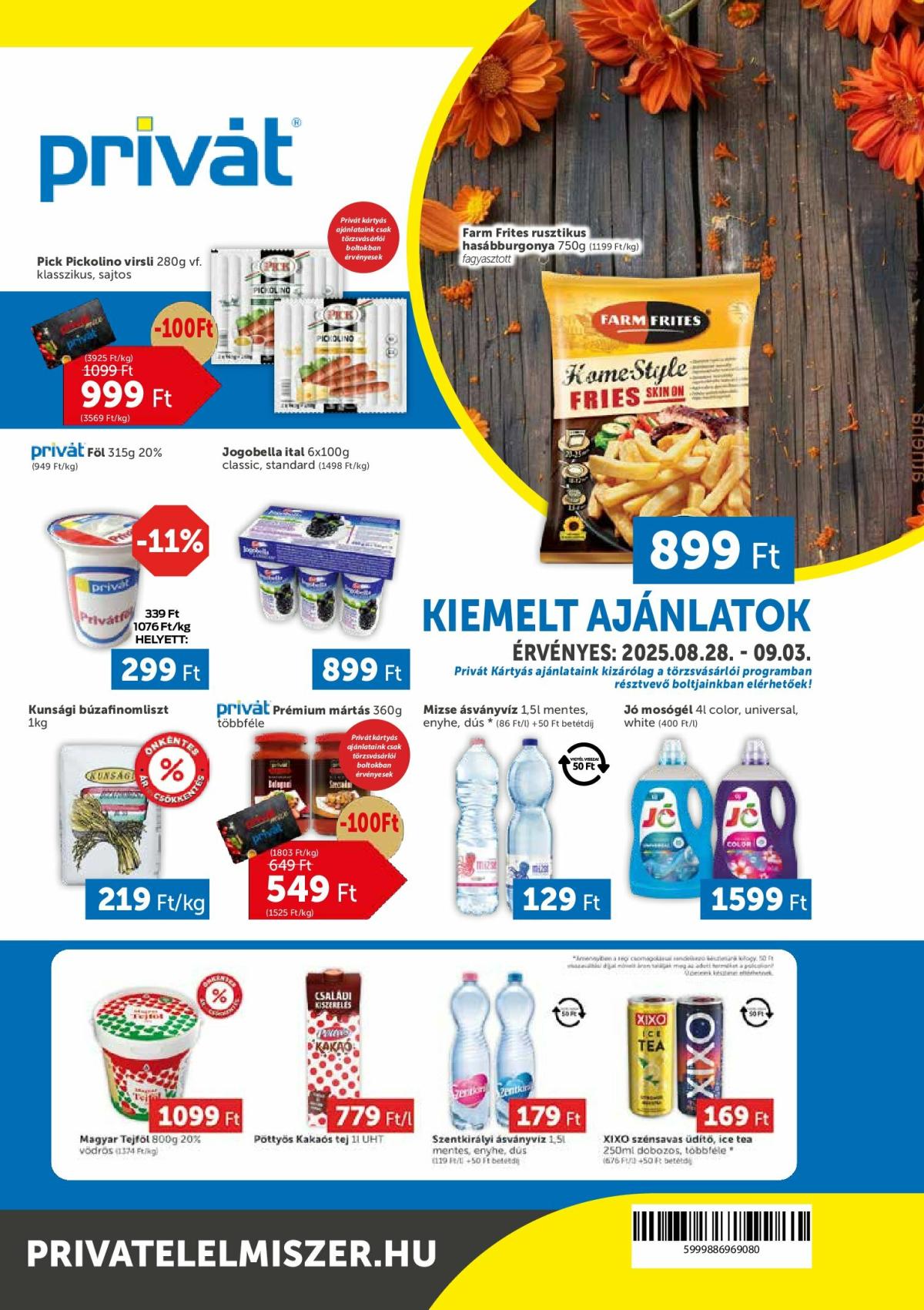Privát akciós újság, érvényes 08.28. - 09.03.