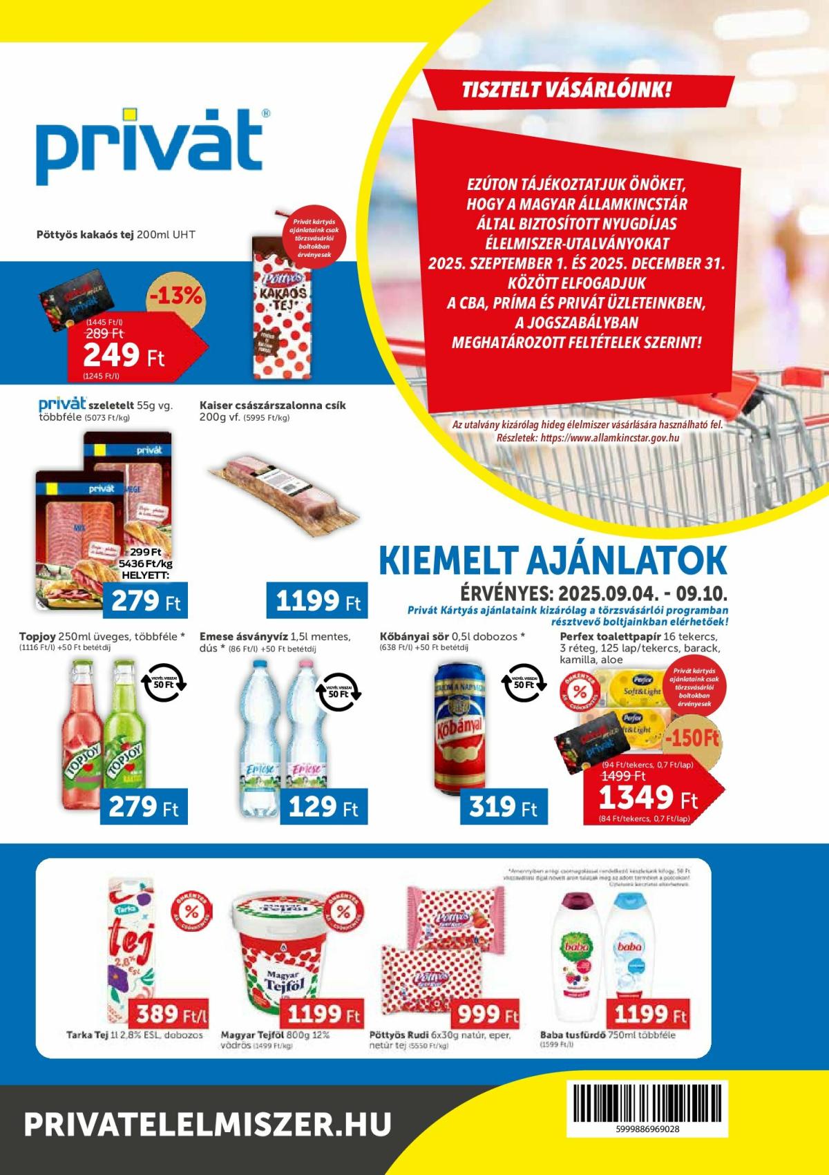 Privát akciós újság, érvényes 09.04. - 09.10.