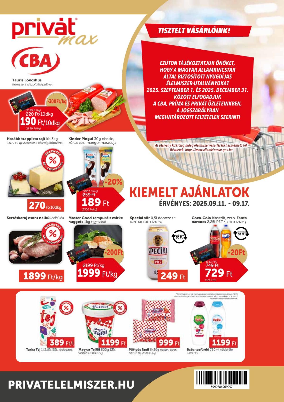 Privát Max akciós újság, érvényes 09.11. - 09.17.