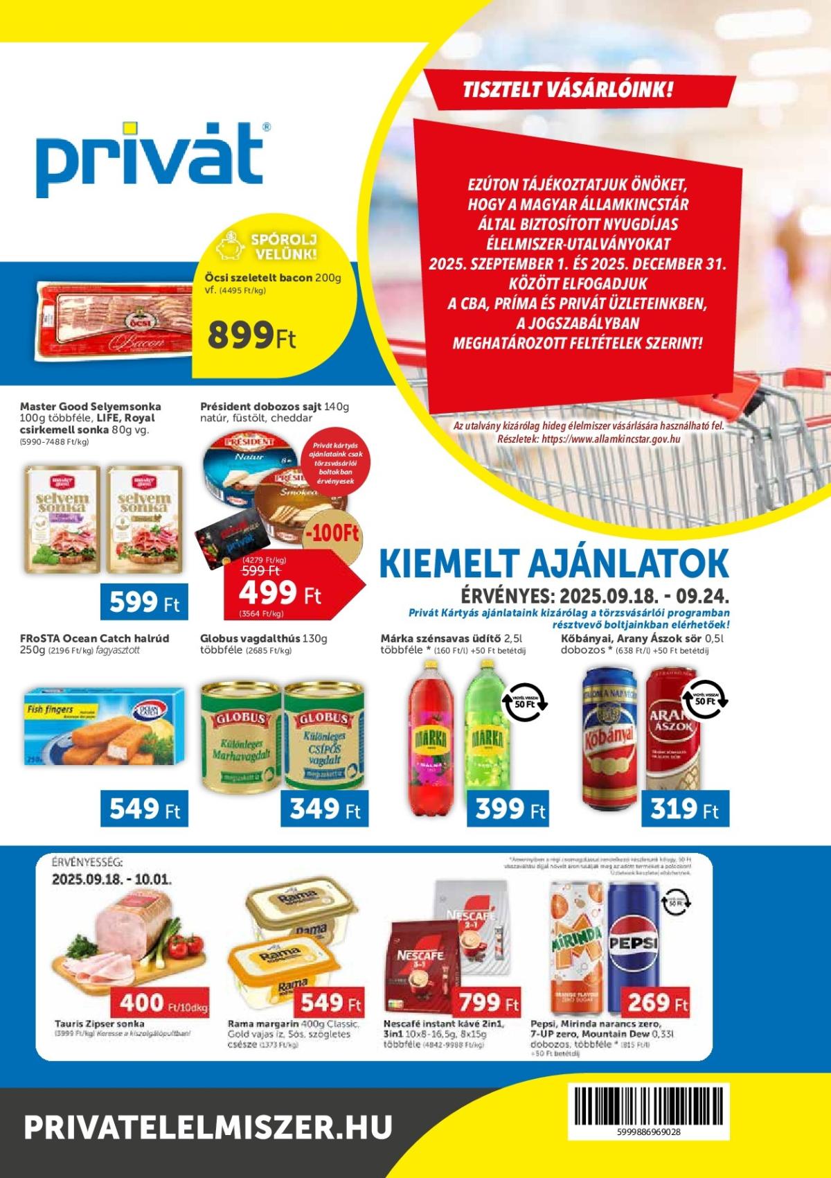 Privát akciós újság, érvényes 09.18. - 09.24.