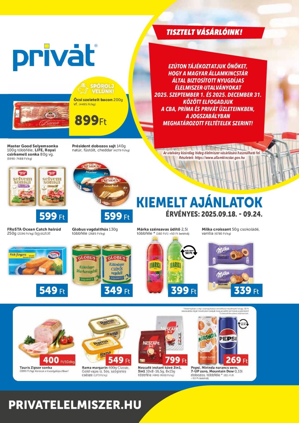Privát - Bács-Kiskun, Békés, Csongrád-Csanád, Tolna, Baranya, Somogy vármegye akciós újság, érvényes 09.18. - 09.24.
