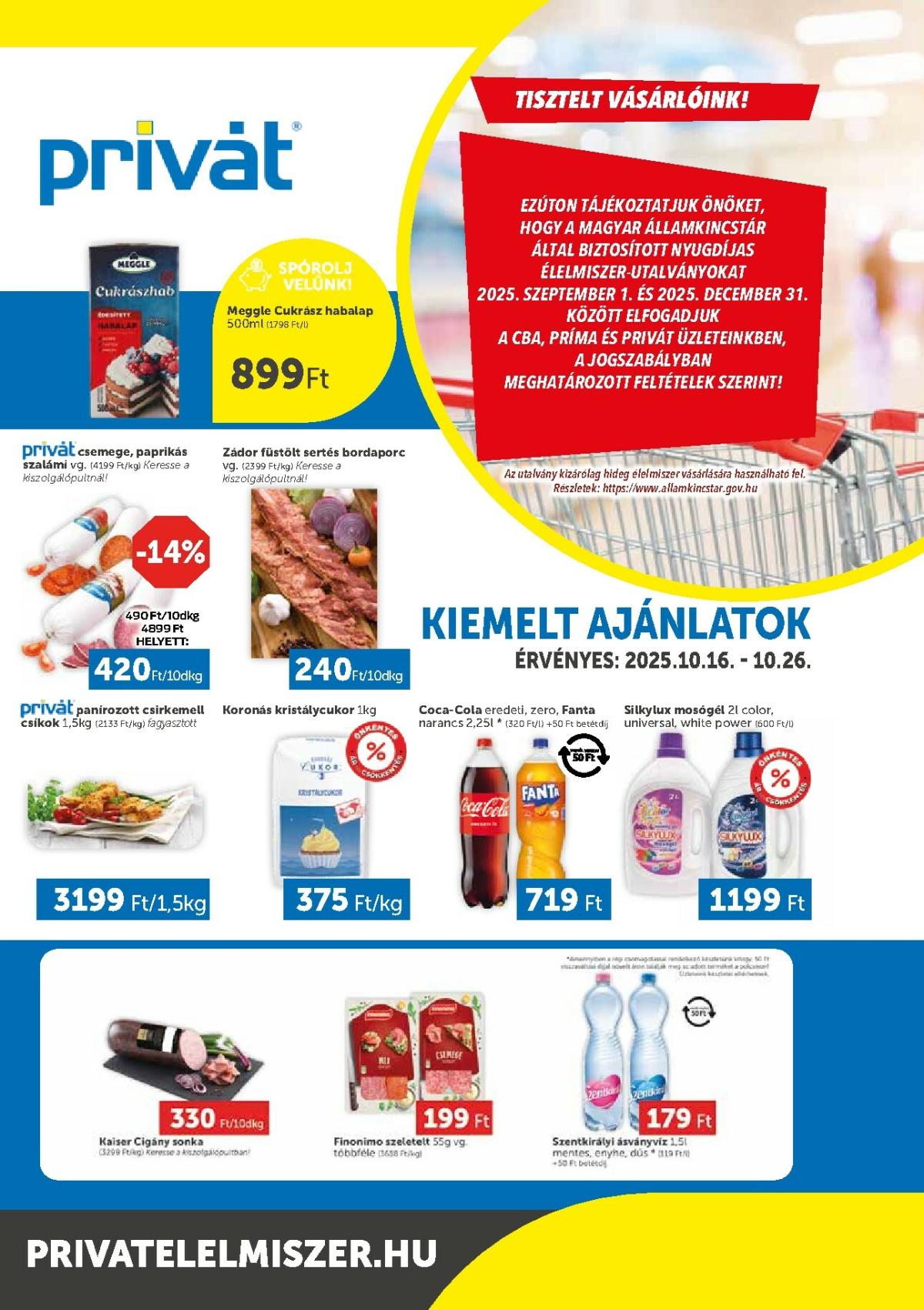 Privát - Bács-Kiskun, Békés, Csongrád-Csanád, Tolna, Baranya, Somogy vármegye akciós újság, érvényes 10.16. - 10.26.