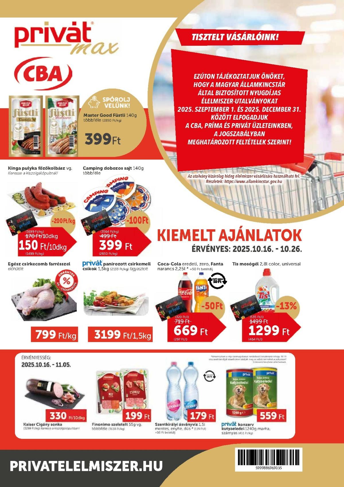 Privát Max akciós újság, érvényes 10.16. - 10.26.