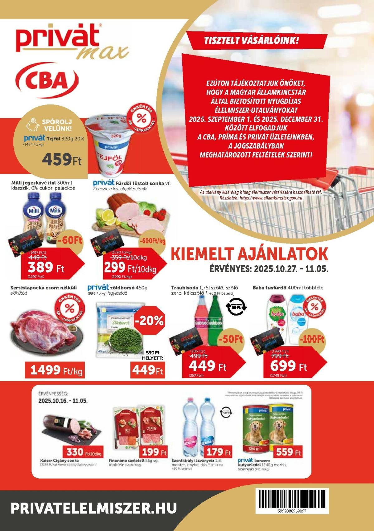 Privát Max akciós újság, érvényes 10.27. - 11.05.