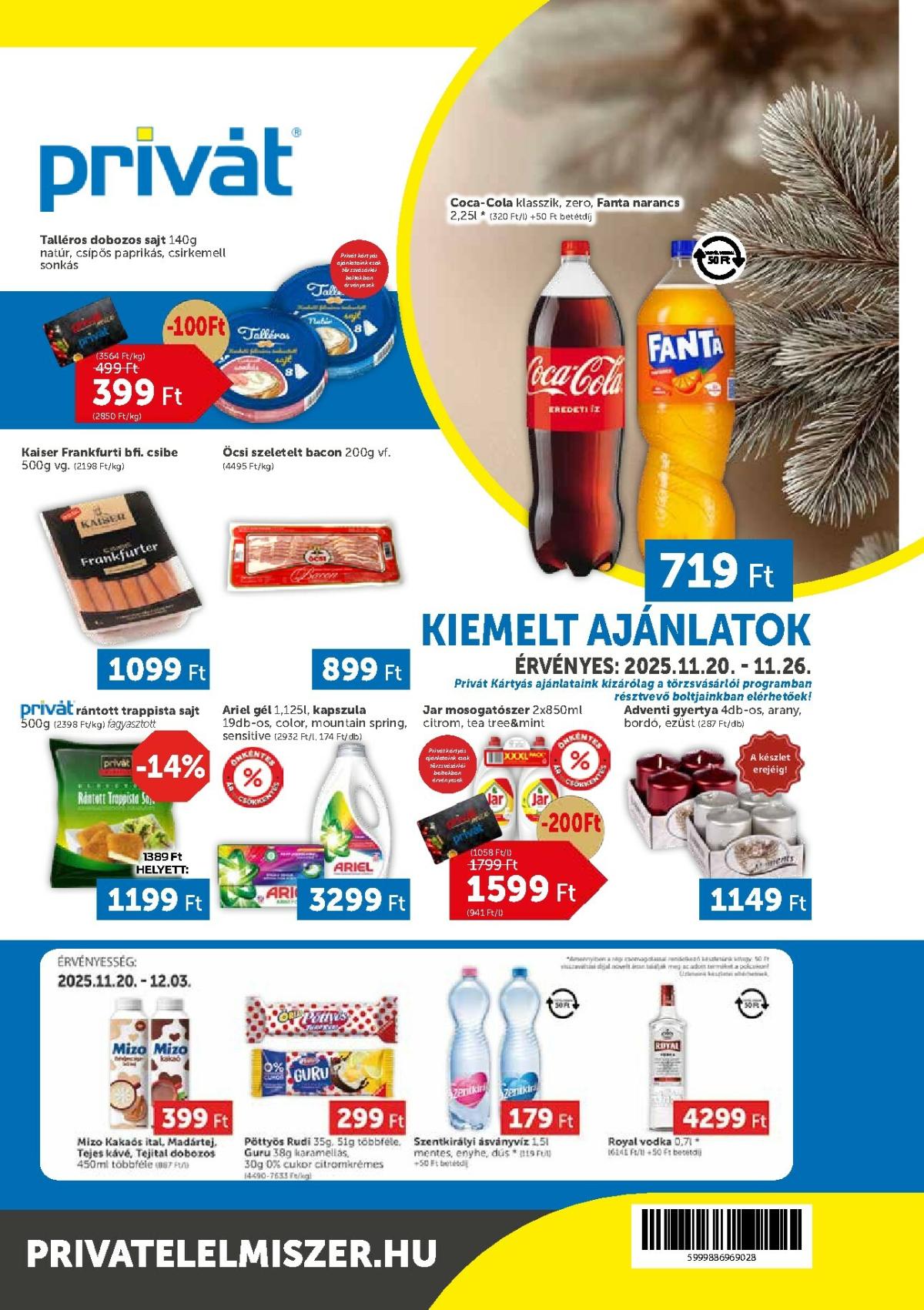 Privát akciós újság, érvényes 11.20. - 11.26.