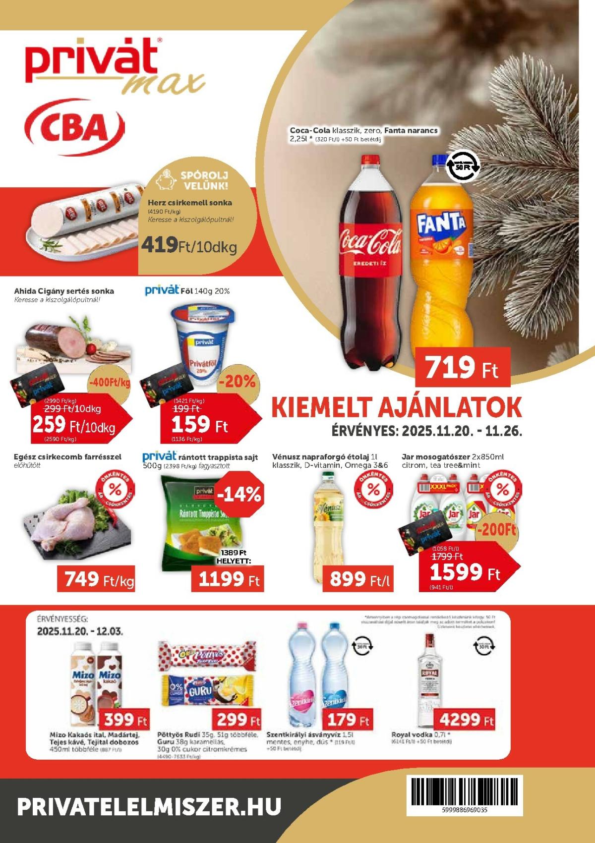Privát Max akciós újság, érvényes 11.20. - 11.26.