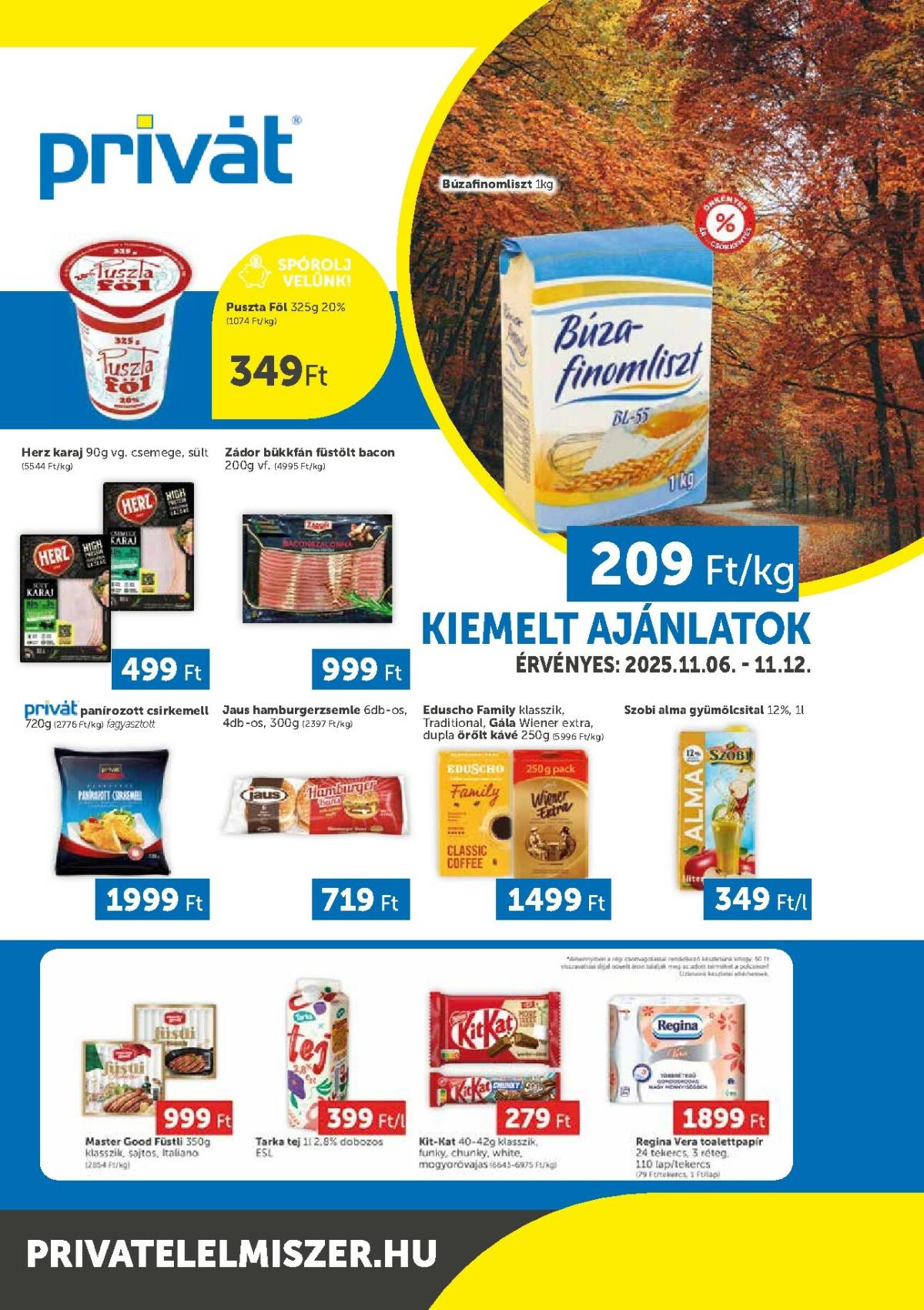 Privát - Bács-Kiskun, Békés, Csongrád-Csanád, Tolna, Baranya, Somogy vármegye akciós újság, érvényes 11.20. - 11.26.