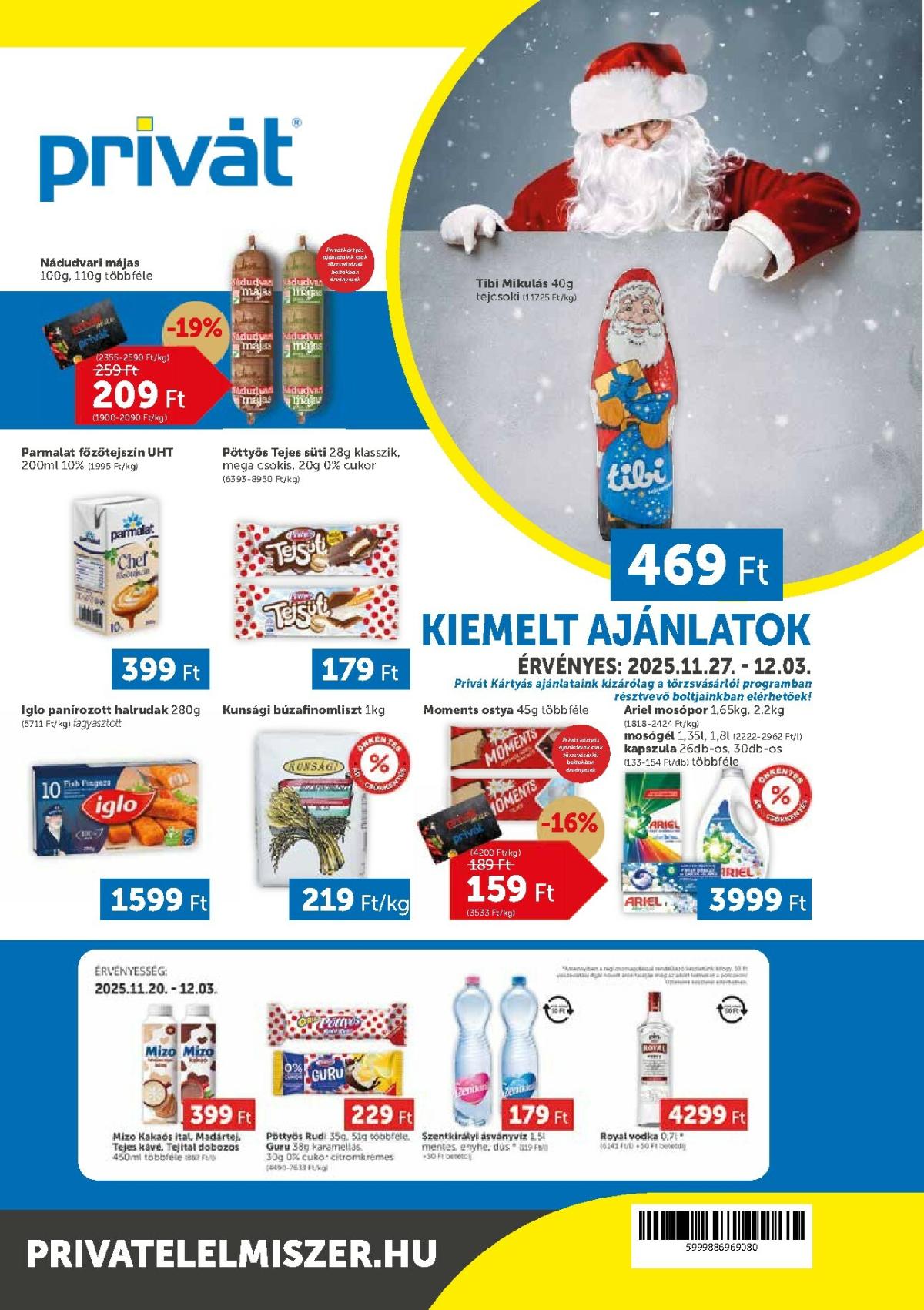 Privát akciós újság, érvényes 11.27. - 12.03.