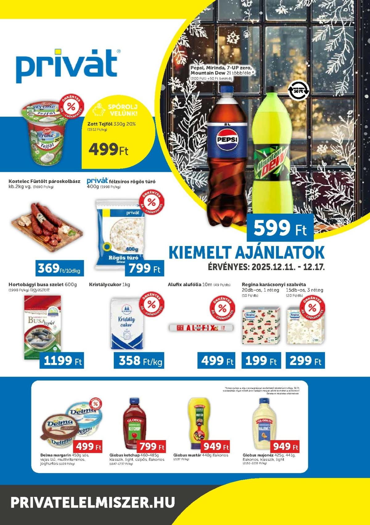 Privát - Bács-Kiskun, Békés, Csongrád-Csanád, Tolna, Baranya, Somogy vármegye akciós újság, érvényes 12.11. - 12.17.