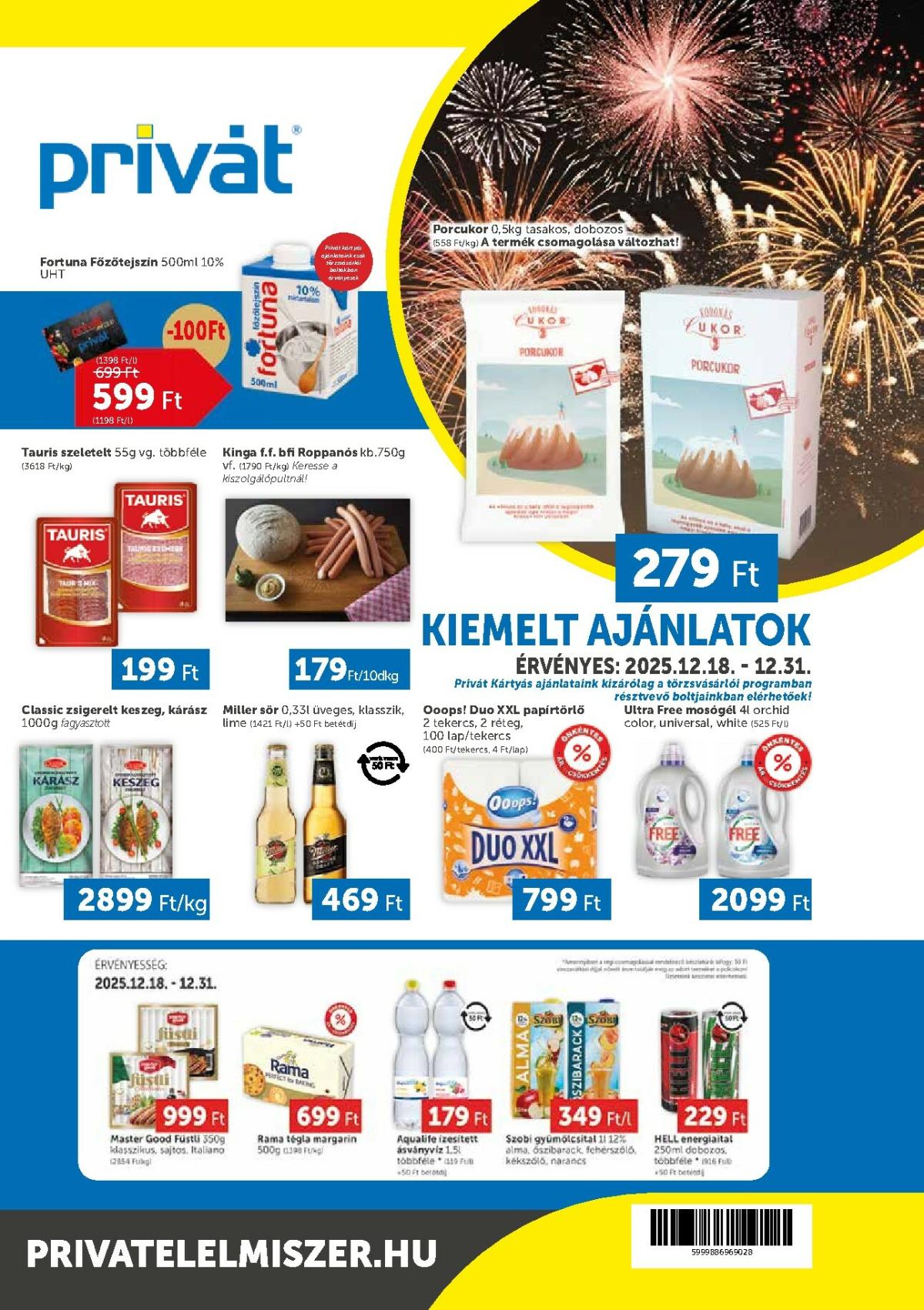 Privát akciós újság, érvényes 12.18. - 12.31.