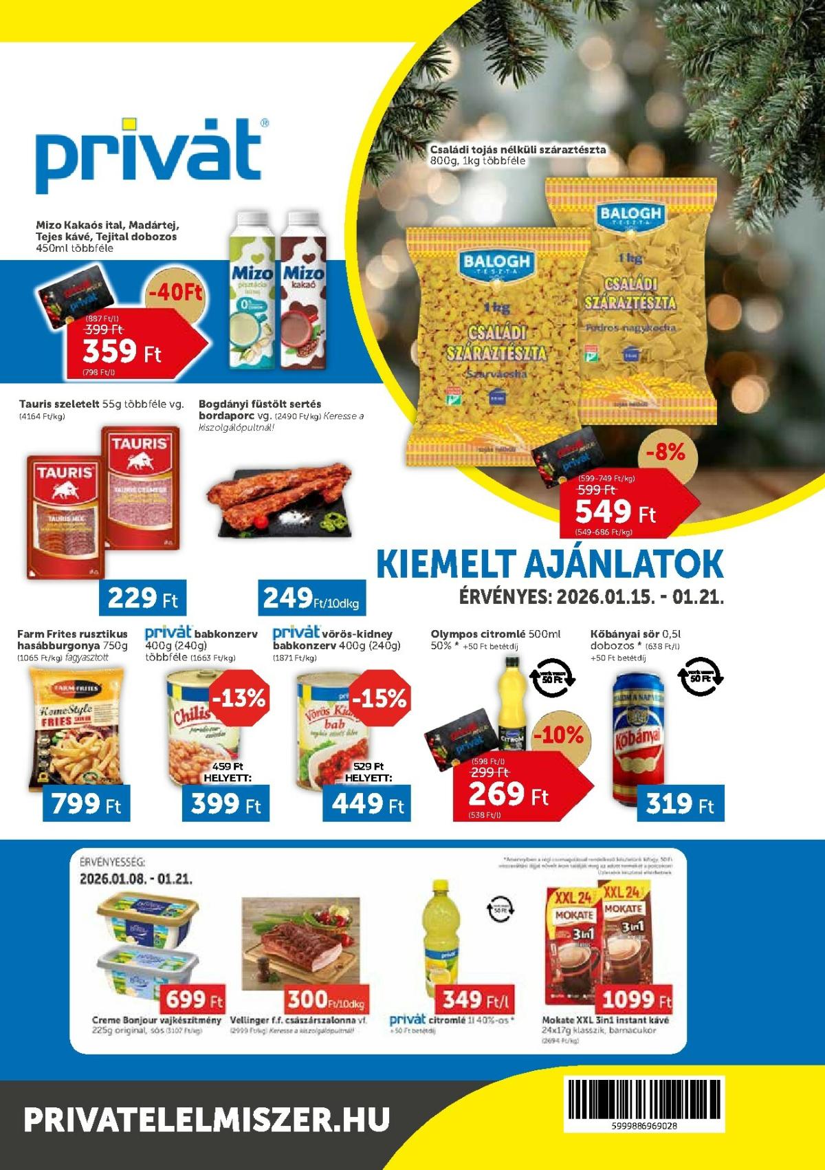 Privát akciós újság, érvényes 01.15. - 01.21.