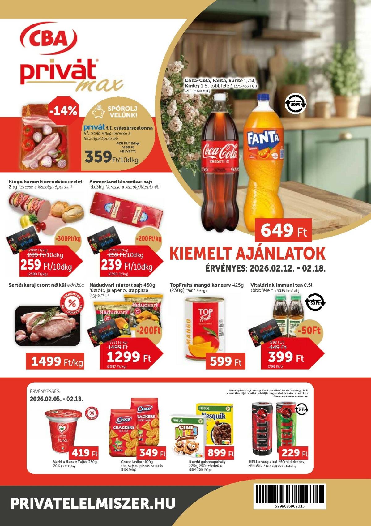 Privát Max akciós újság, érvényes 2026.02.12. - 2026.02.18.
