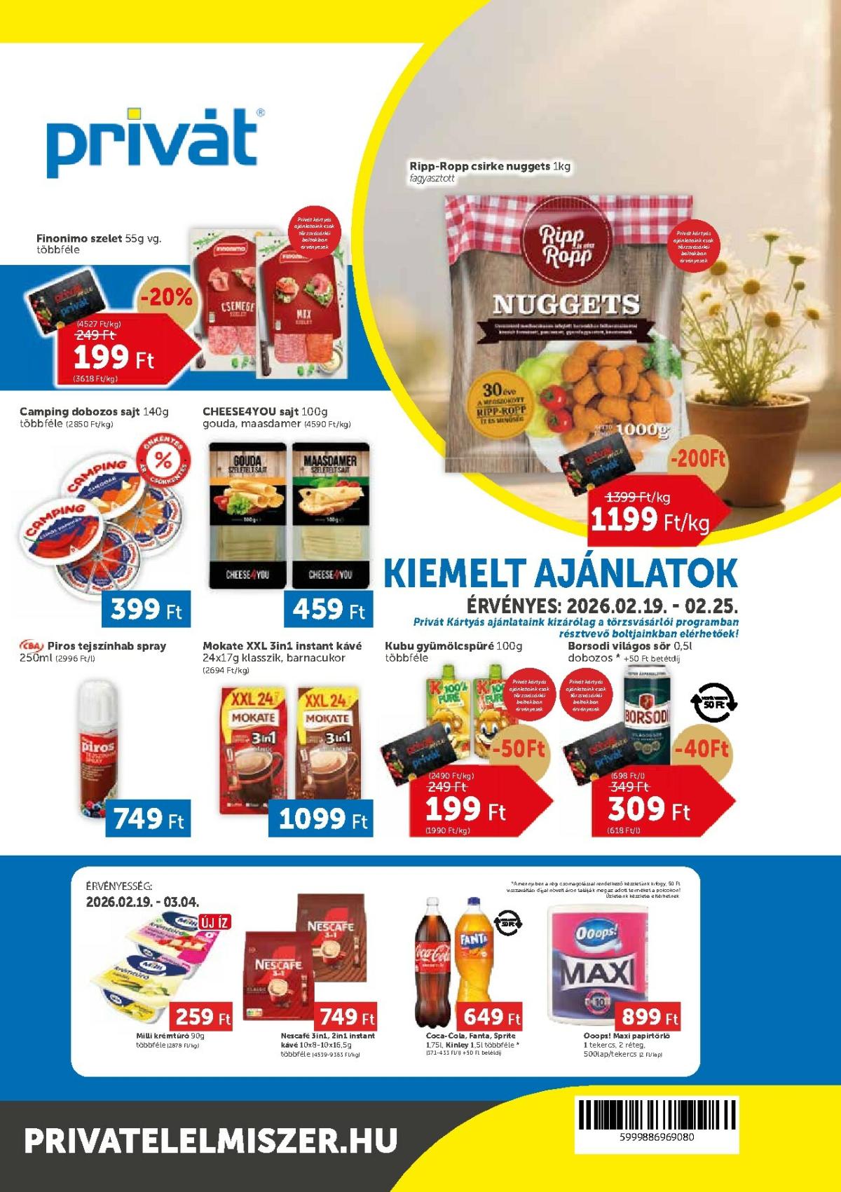 Privát akciós újság, érvényes 2026.02.19. - 2026.02.25.