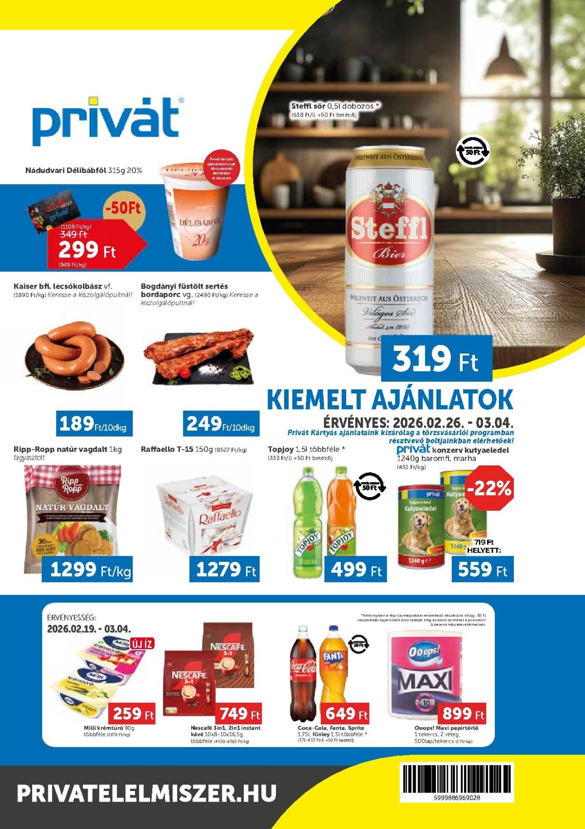 Privát akciós újság, érvényes 2026.02.26. - 2026.03.04.