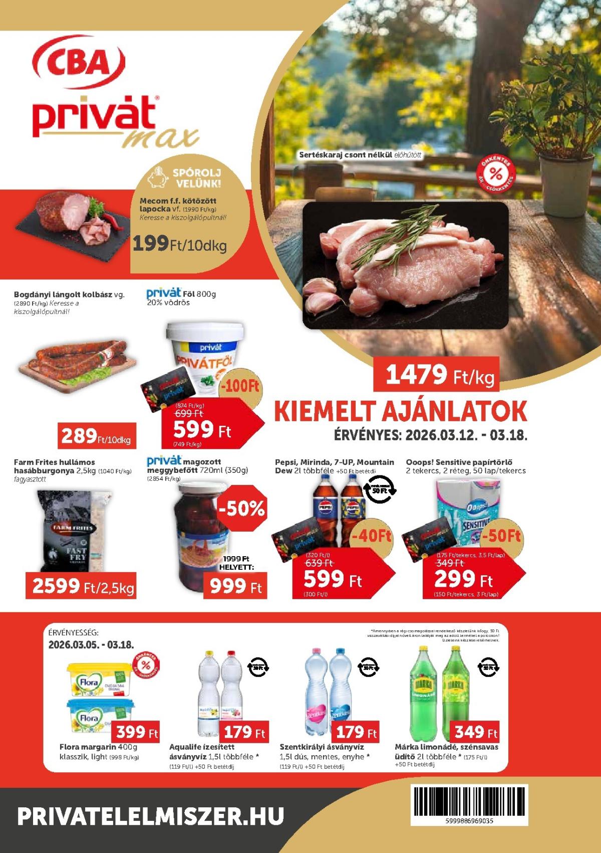 Privát Max akciós újság, érvényes 2026.03.12. - 2026.03.18.