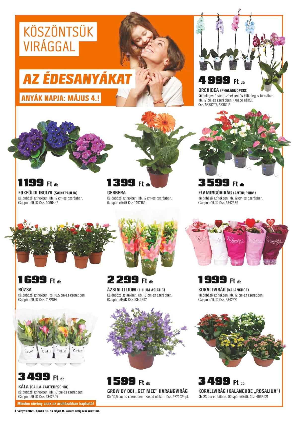 OBI - Az édesanyákat akciós újság, érvényes 04.30. - 05.11.