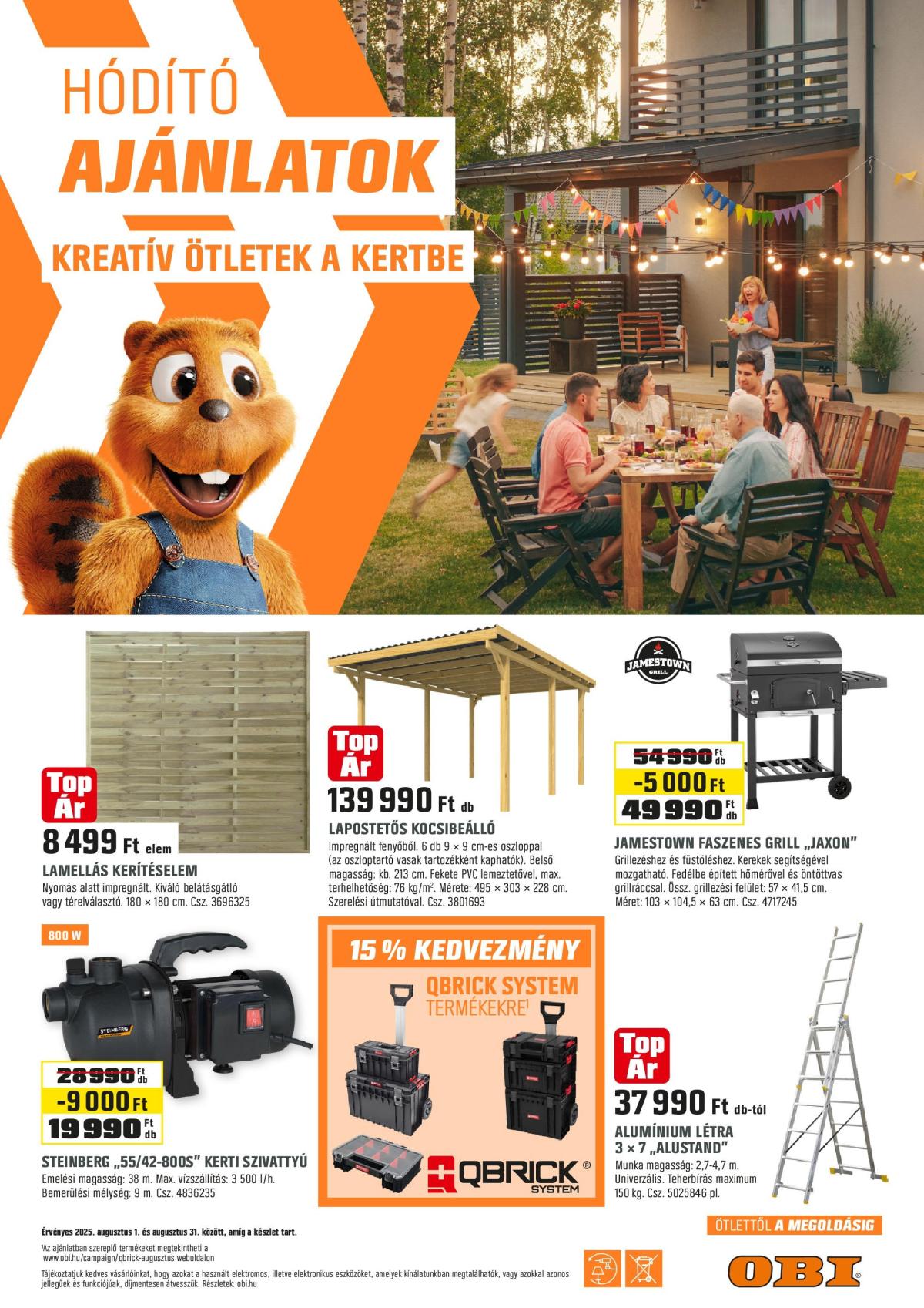 OBI - Kreatív ötletek a kertbe akciós újság, érvényes 08.01. - 08.31.