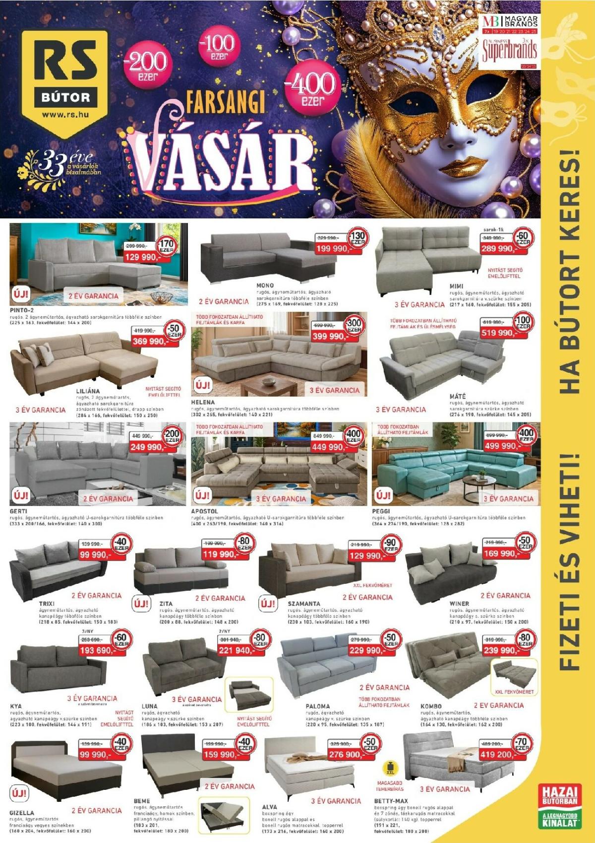 RS Bútor akciós újság, érvényes 2026.01.30. - 2026.02.26.