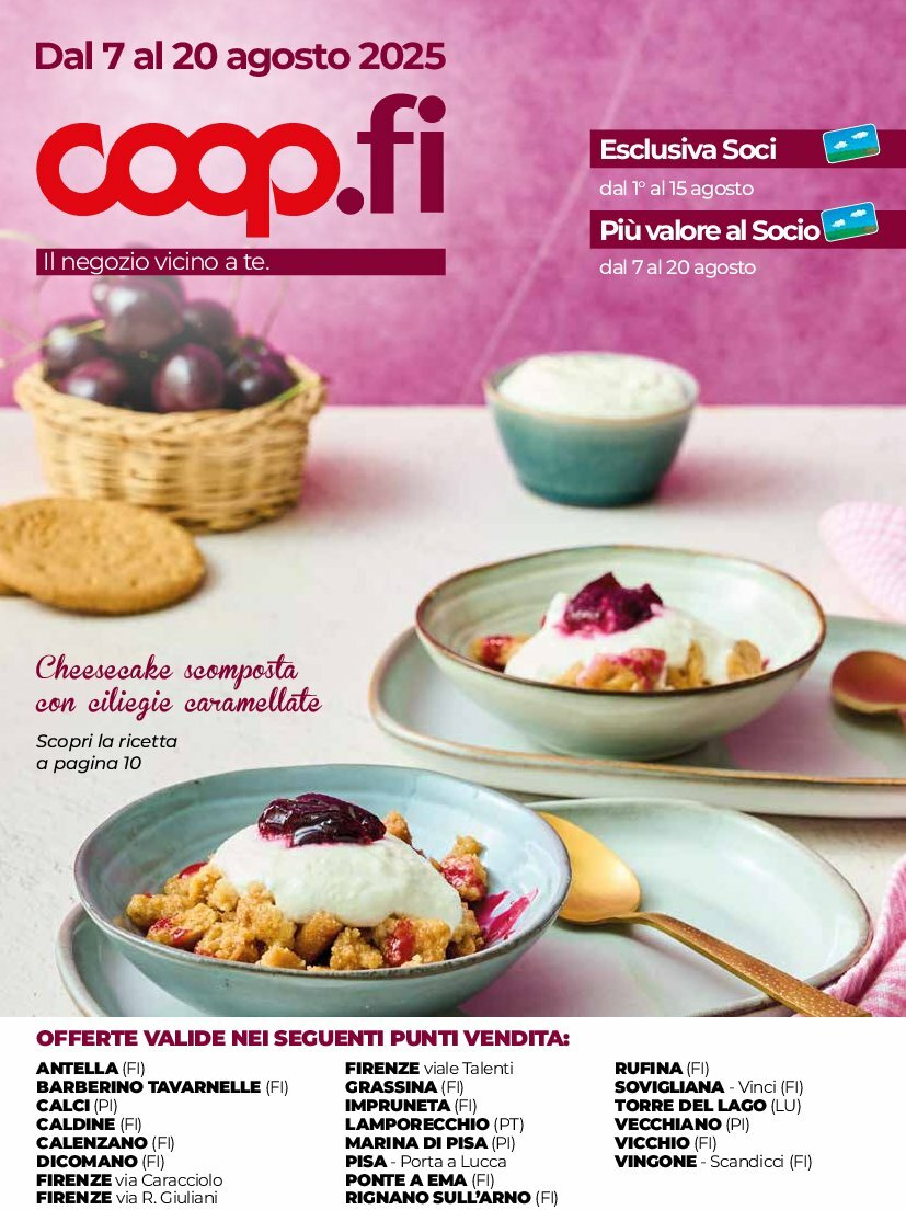 Volantino Coop Firenze valido dal 07/08 al 20/08