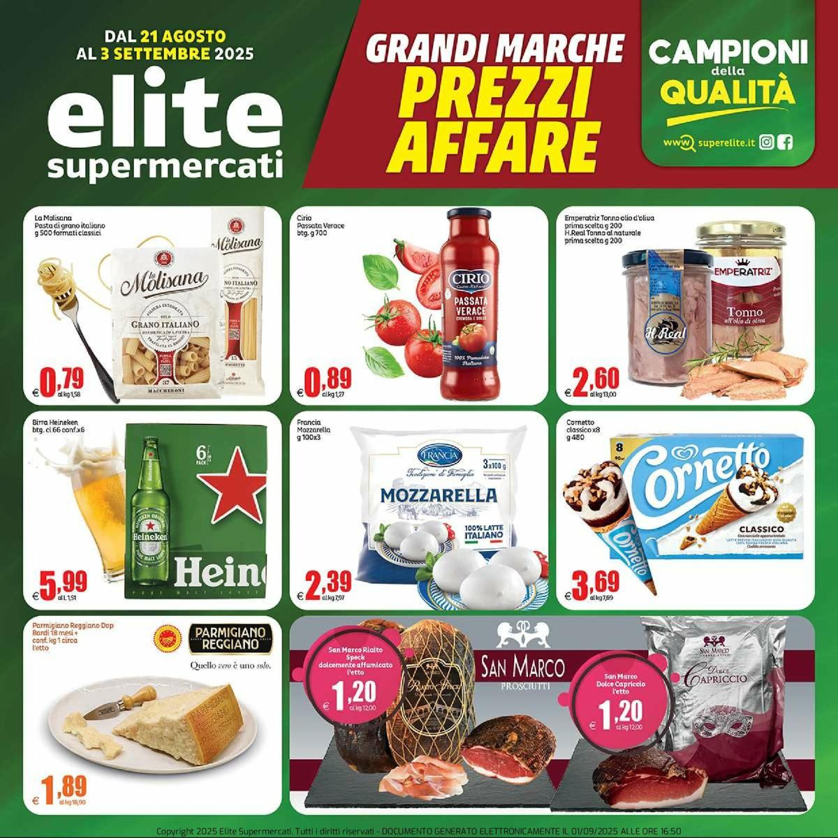 Volantino Elite valido dal 21/08 al 03/09