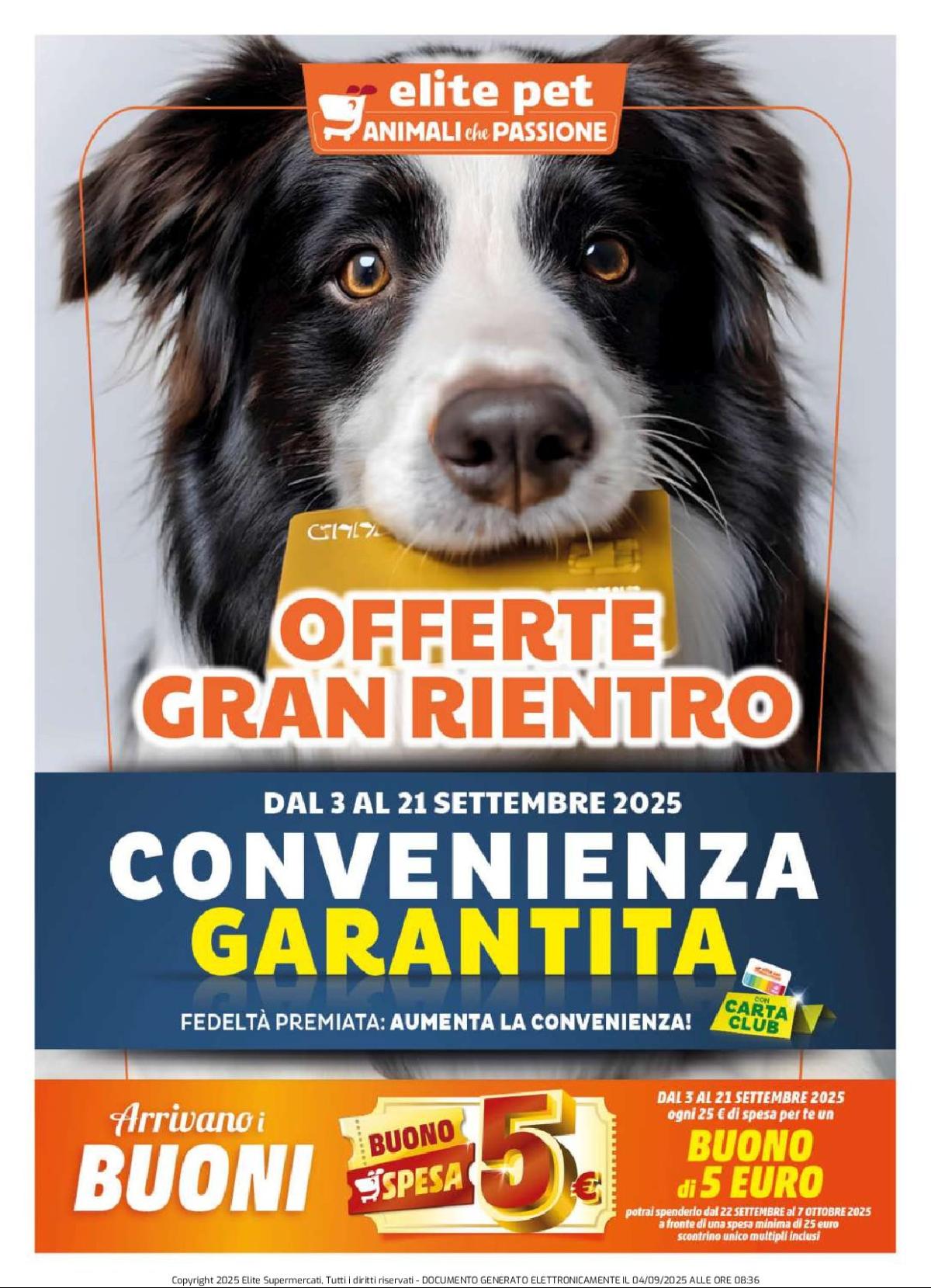 Volantino Elite - Pet valido dal 03/09 al 21/09