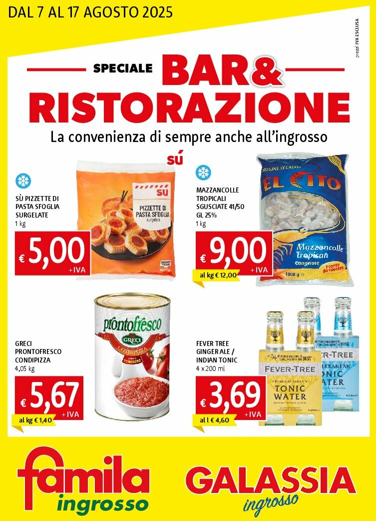 Volantino Galassia - Speciale Bar & Ristorazione valido dal 07/08 al 17/08