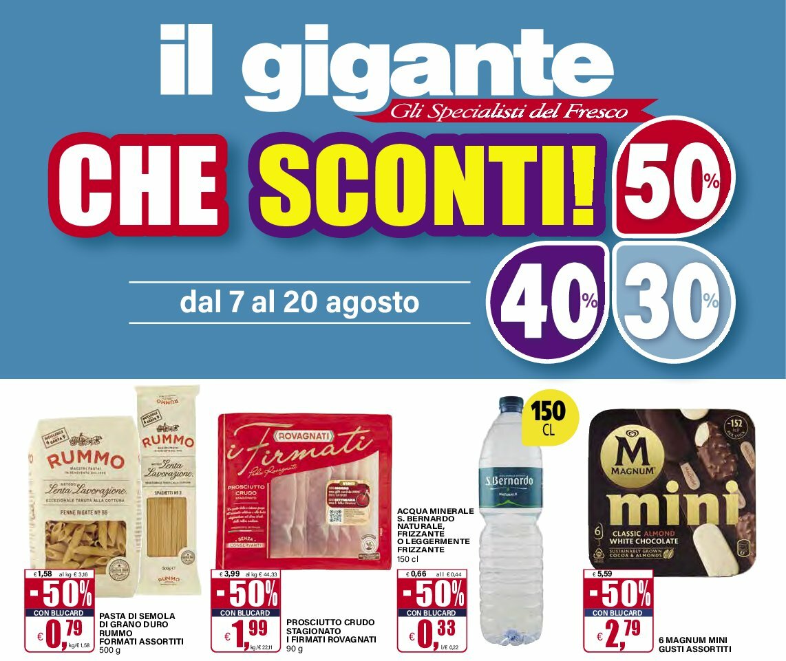 Volantino Il Gigante valido dal 07/08 al 20/08