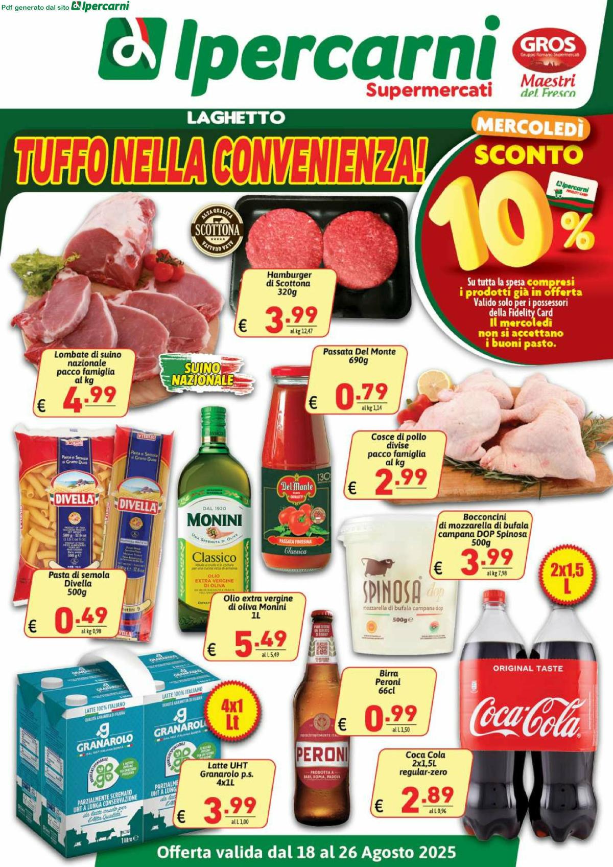 Volantino Ipercarni - Laghetto valido dal 18/08 al 26/08