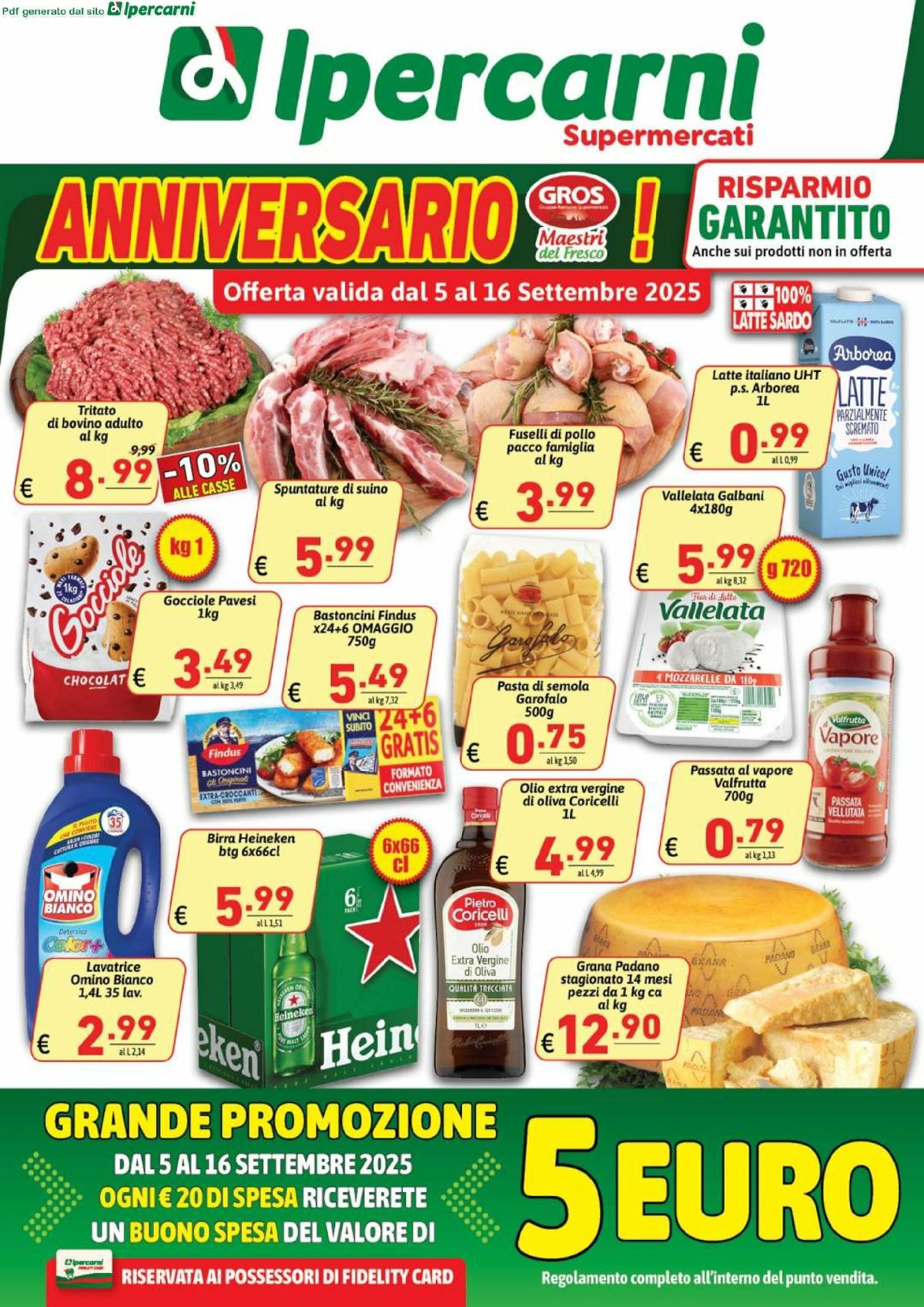 Volantino Ipercarni - Casilino, Finocchio, Marconi, Mentana, Centocelle, Montesacro, Tiburtina, Trionfale, Tuscolano, Villa Gordiani valido dal 05/09 al 16/09