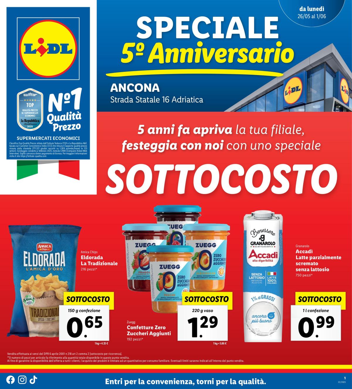 Volantino Lidl - Speciale Anniversario Ancona valido dal 26/05 al 01/06