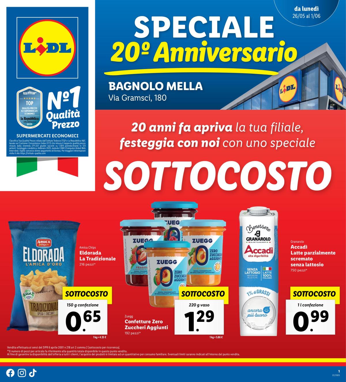 Volantino Lidl - Speciale Anniversario Bagnolo Mella valido dal 26/05 al 01/06