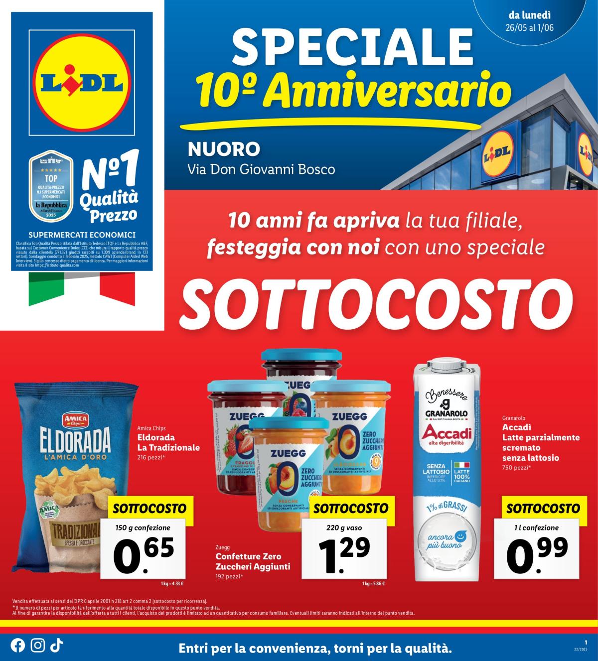 Volantino Lidl - Speciale Anniversario Nuoro valido dal 26/05 al 01/06