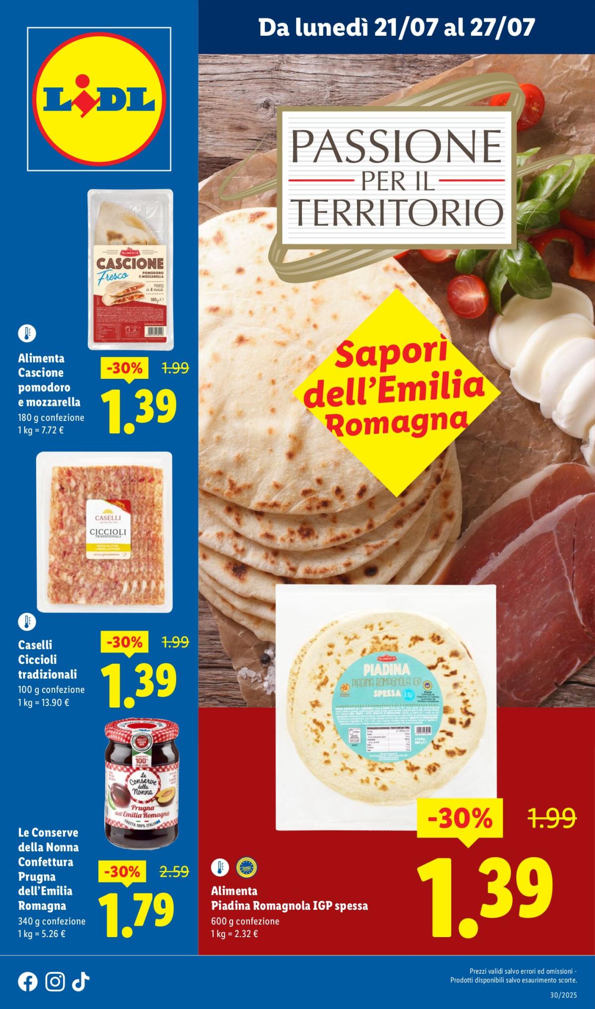 Volantino Lidl - Emilia-Romagna valido dal 21/07 al 27/07