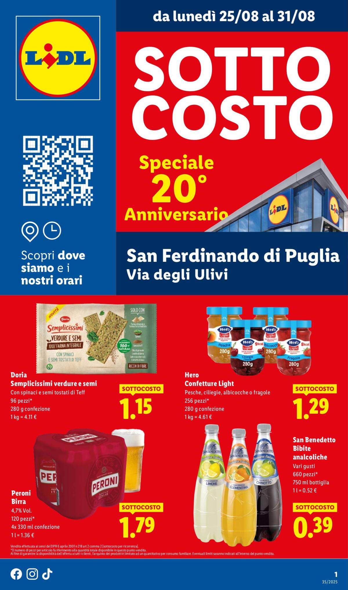 Volantino Lidl - Speciale Anniversario S. Ferdinando valido dal 25/08 al 31/08