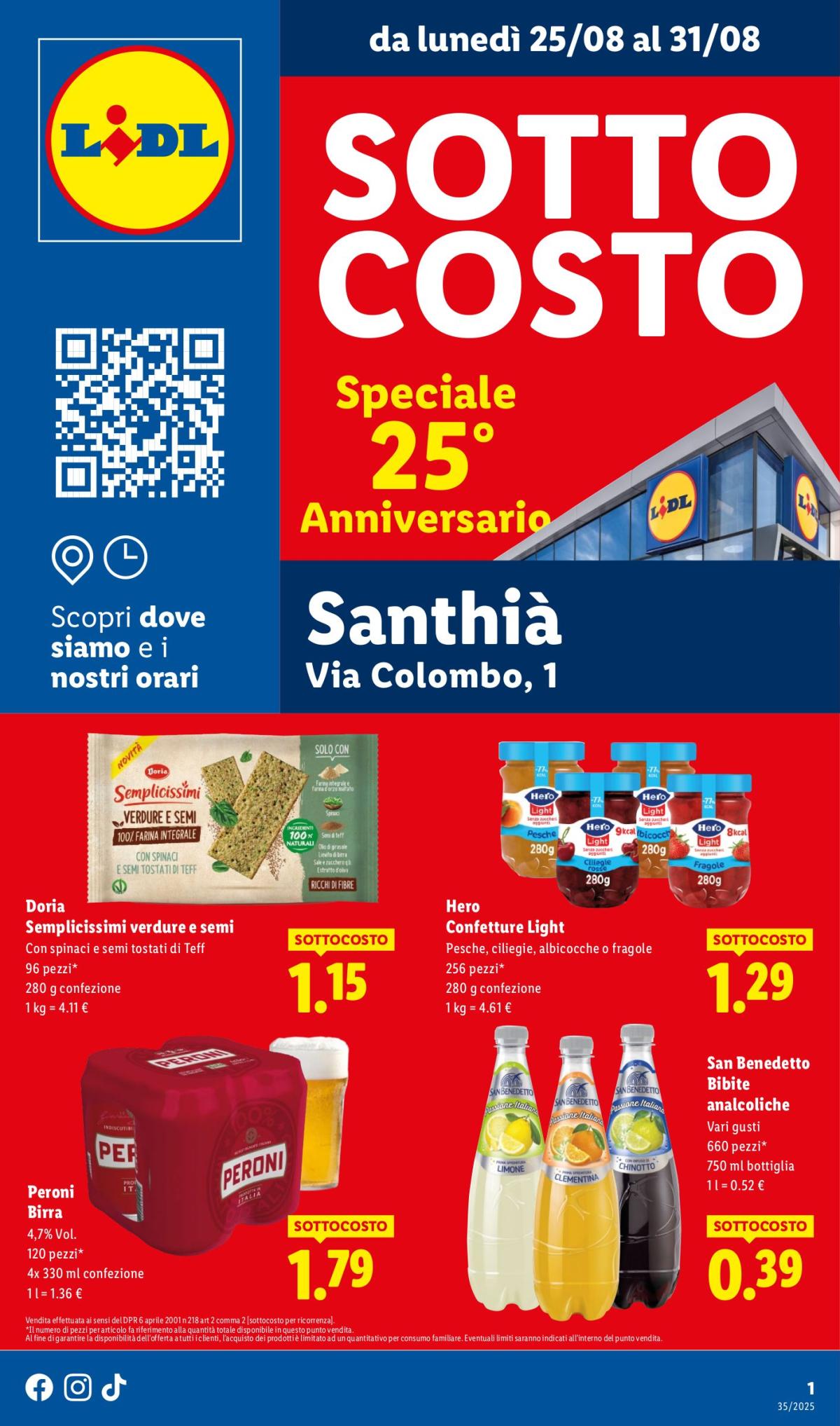 Volantino Lidl - Speciale Anniversario Santhià valido dal 25/08 al 31/08