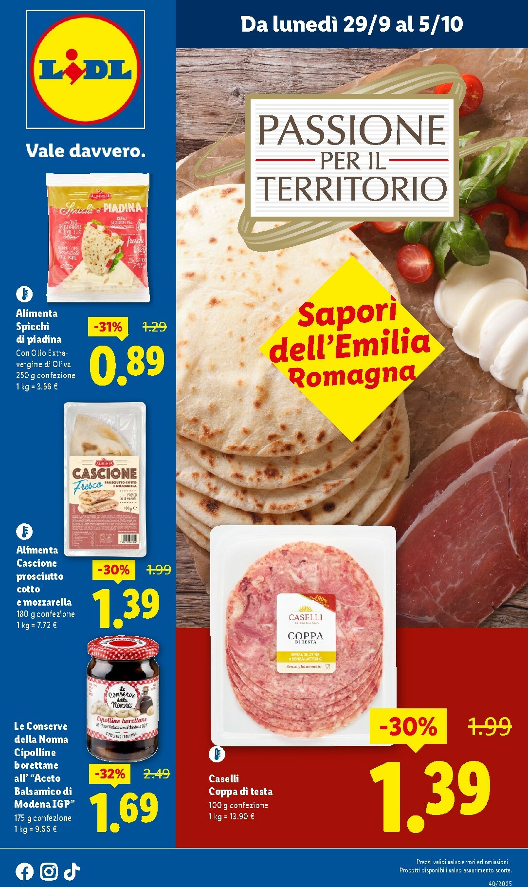 Volantino Lidl - Sapori dell'Emilia Romagna valido dal 29/09 al 05/10