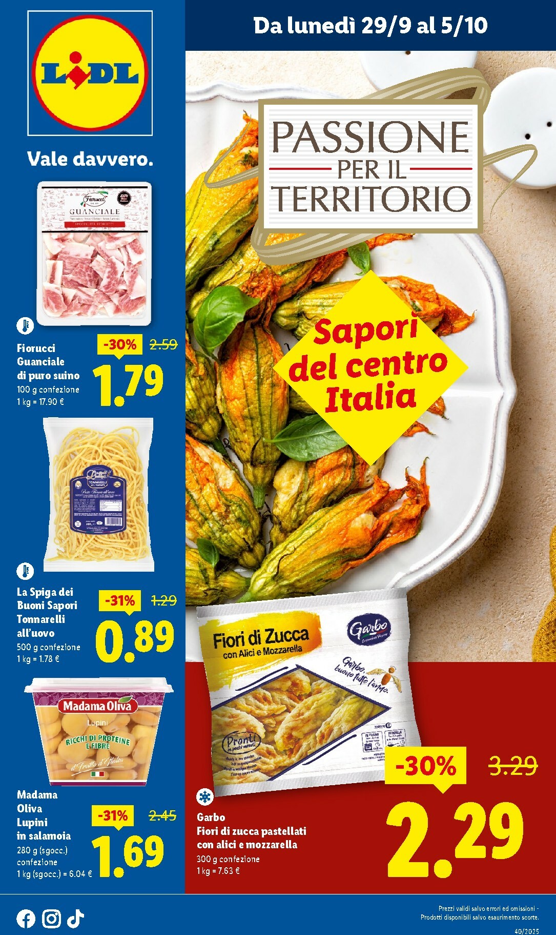 Volantino Lidl - Sapori del Centro Italia valido dal 29/09 al 05/10