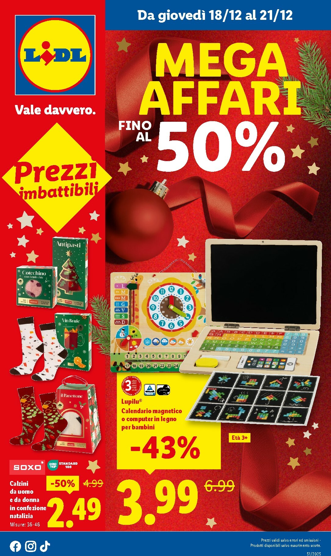 Volantino Lidl - Mega Affari valido dal 18/12 al 21/12