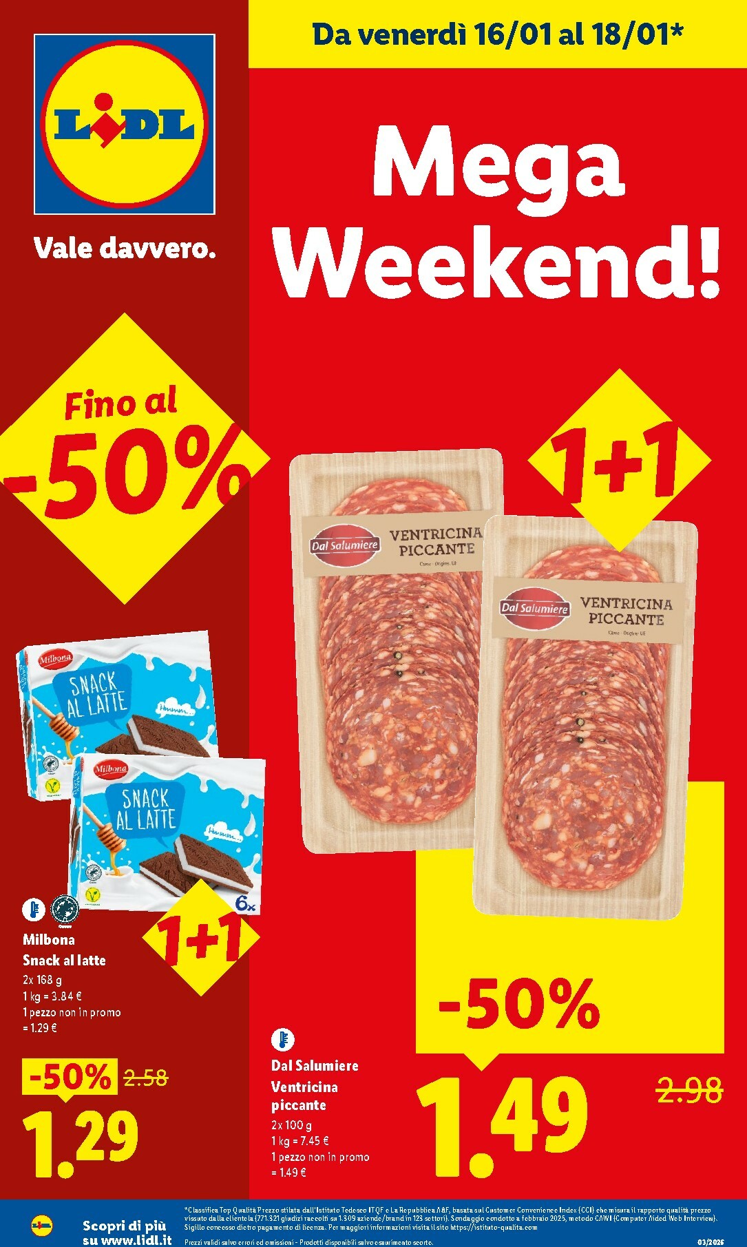 Volantino Lidl - Mega Weekend valido dal 16/01 al 18/01