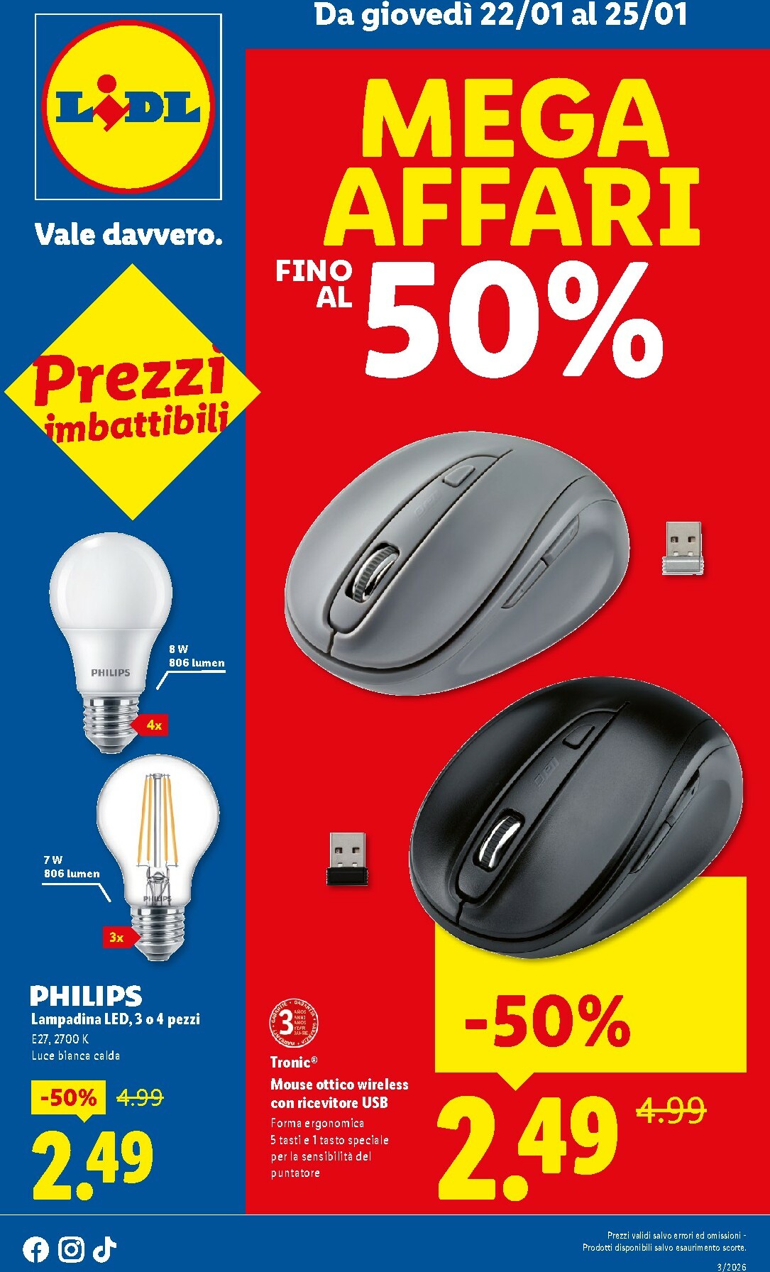 Volantino Lidl - Mega Affari valido dal 22/01 al 25/01