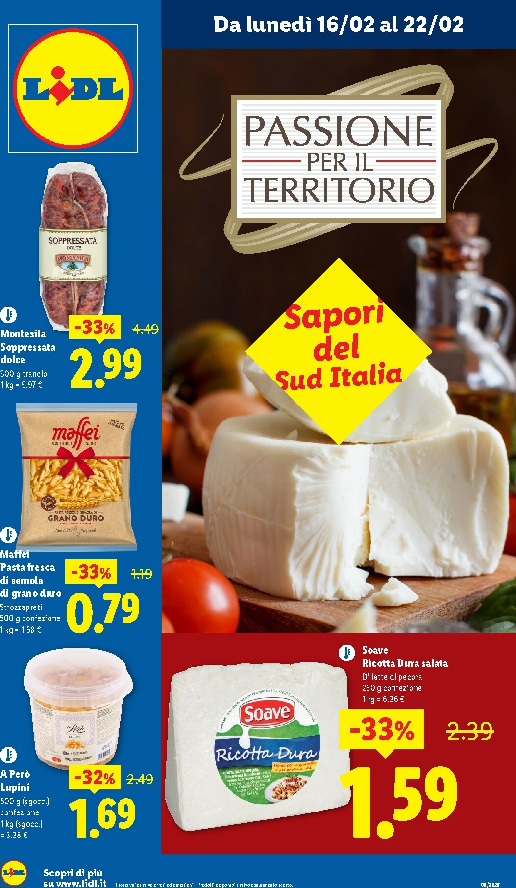 Volantino Lidl - Sapori del Sud Italia valido dal 16/02/2026 al 22/02/2026