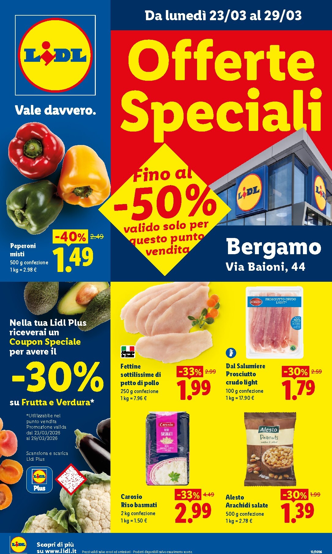 Volantino Lidl - Offerte Speciali Bergamo Via Baioni valido dal 23/03/2026 al 29/03/2026