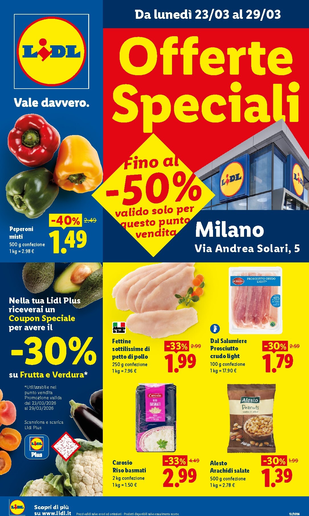 Volantino Lidl - Offerte Speciali Milano Via Solari valido dal 23/03/2026 al 29/03/2026