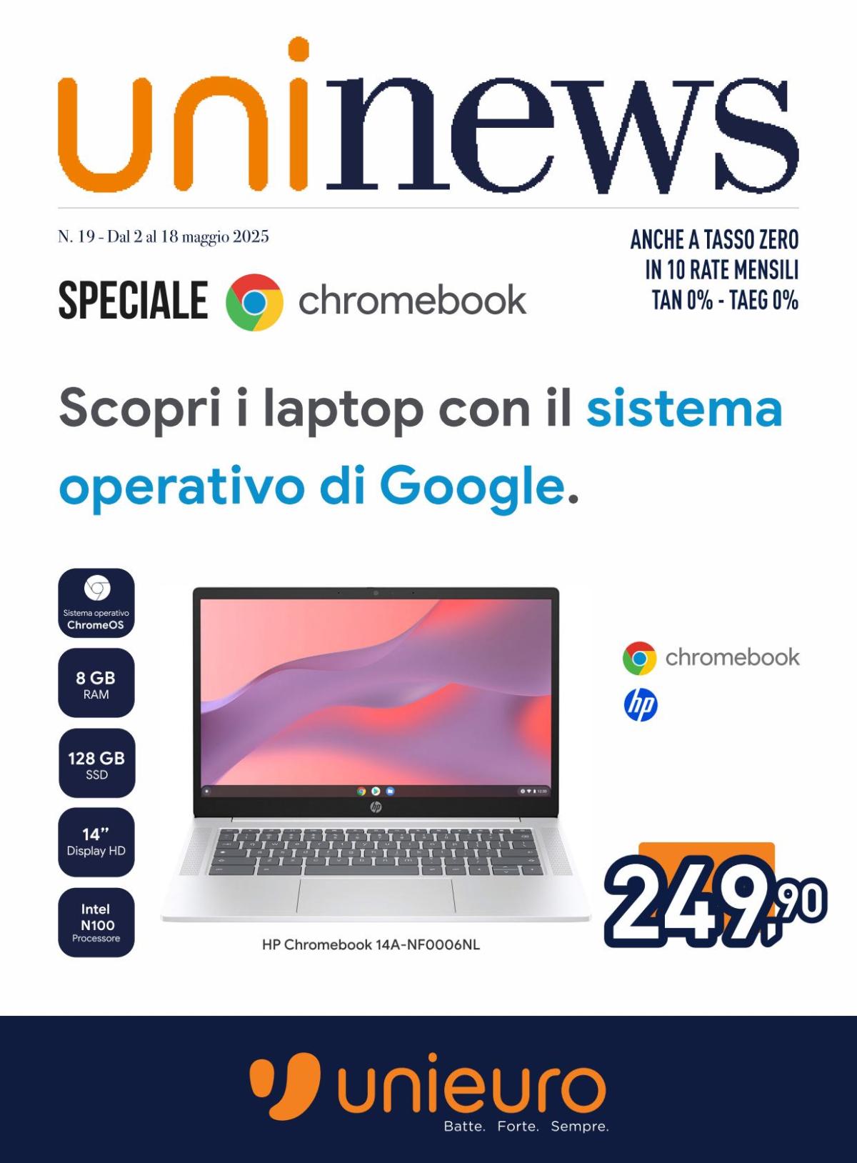 Volantino Unieuro - Speciale Chromebook valido dal 02/05 al 18/05