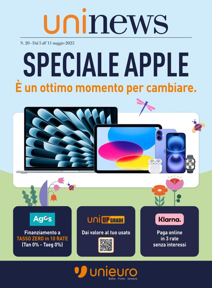 Volantino Unieuro - Speciale Apple valido dal 05/05 al 11/05