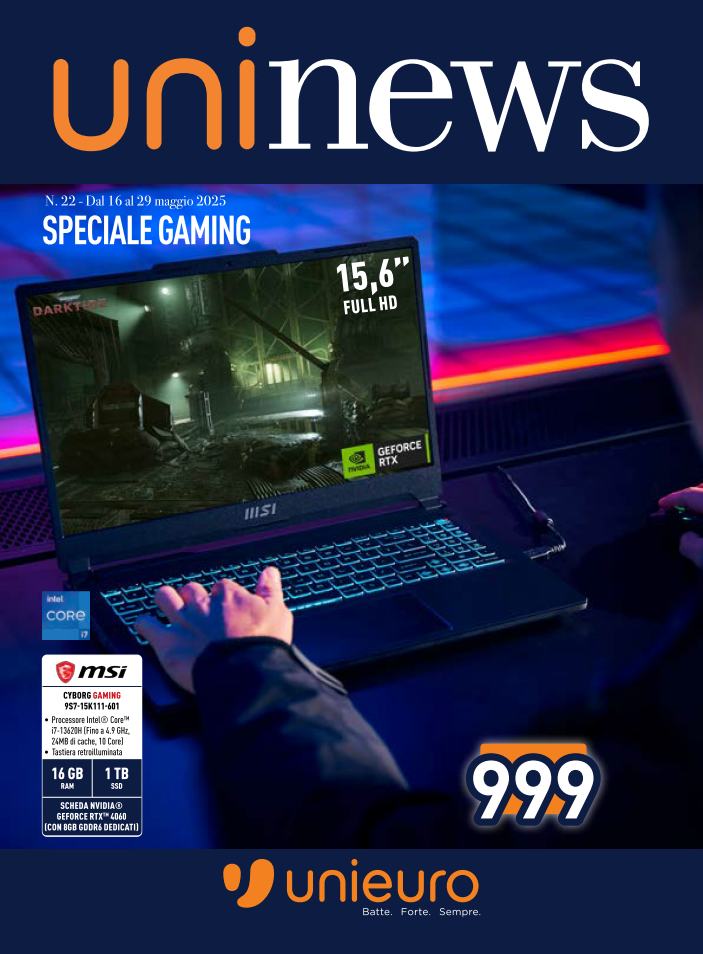Volantino Unieuro - Speciale Gaming valido dal 16/05 al 29/05