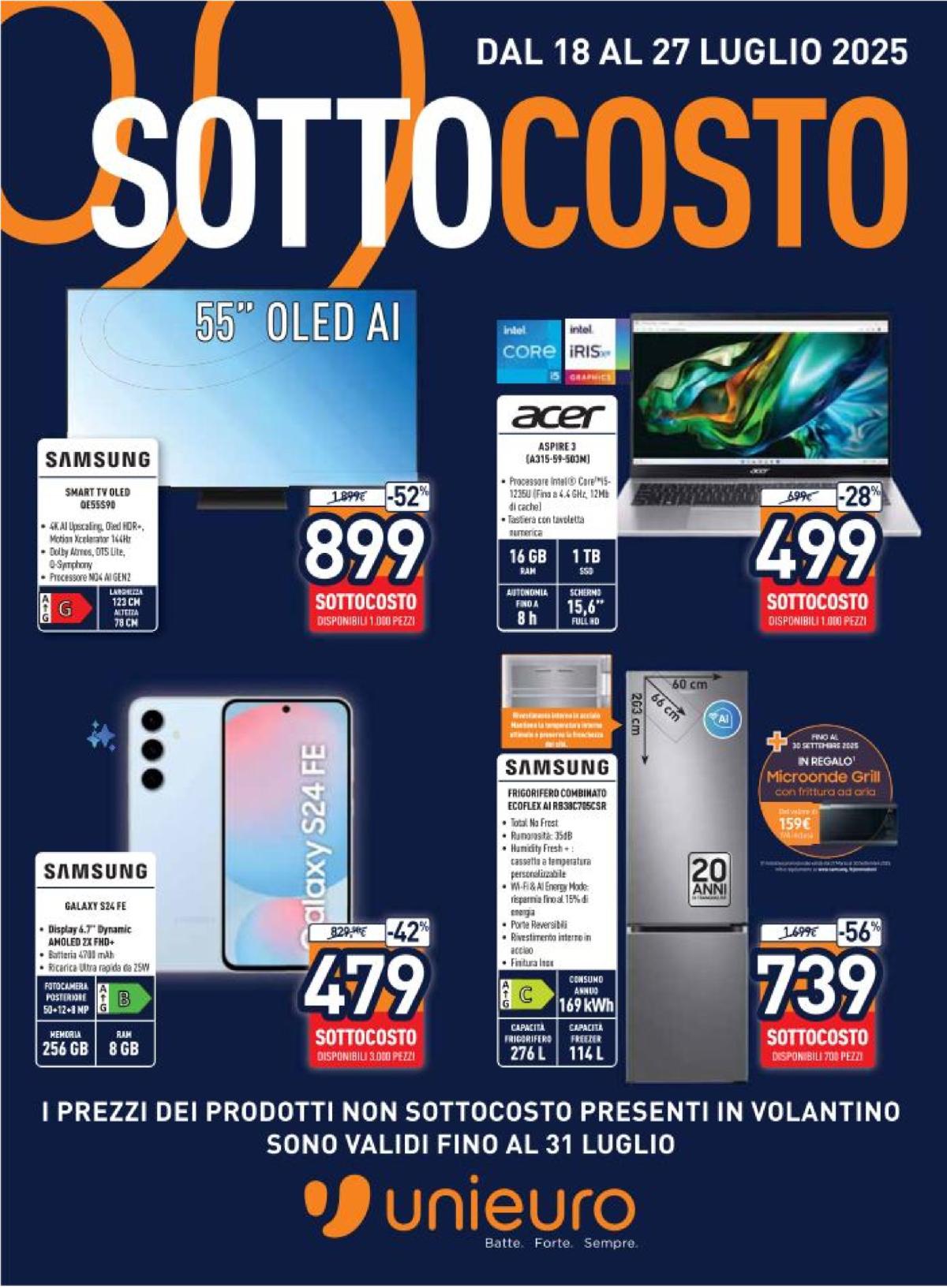 Volantino Unieuro valido dal 18/07 al 27/07